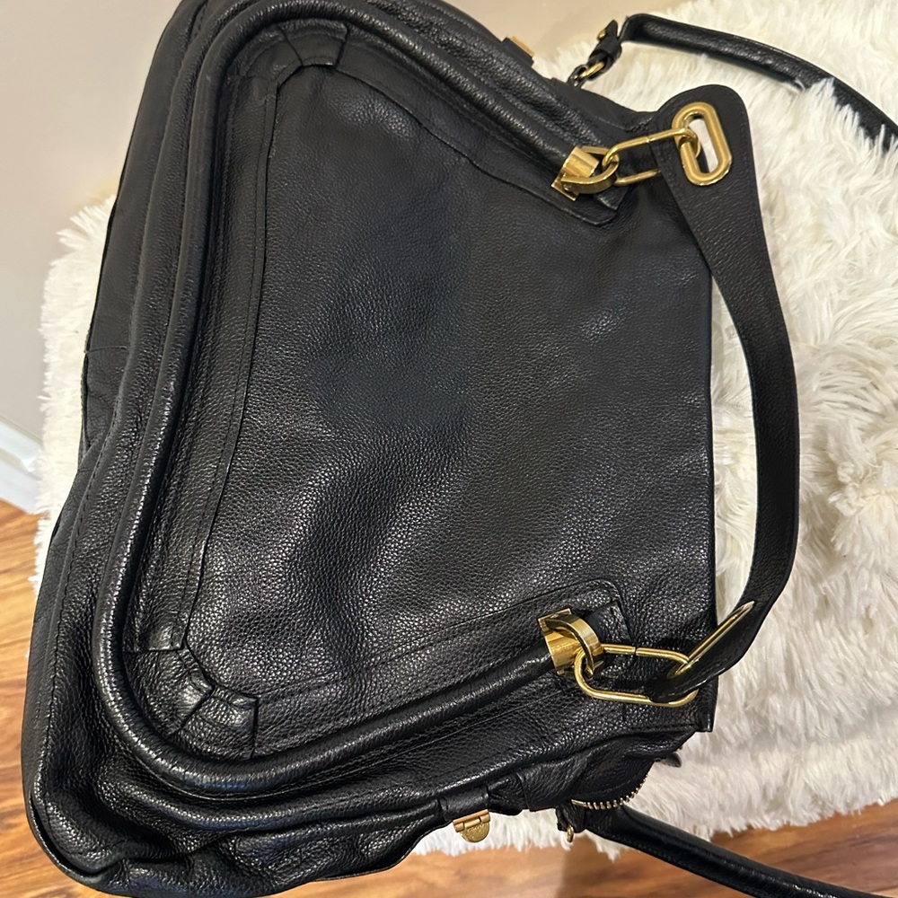 Chloe Paratay Black Elegant Black Leather Handbag - Picture 11 of 16
